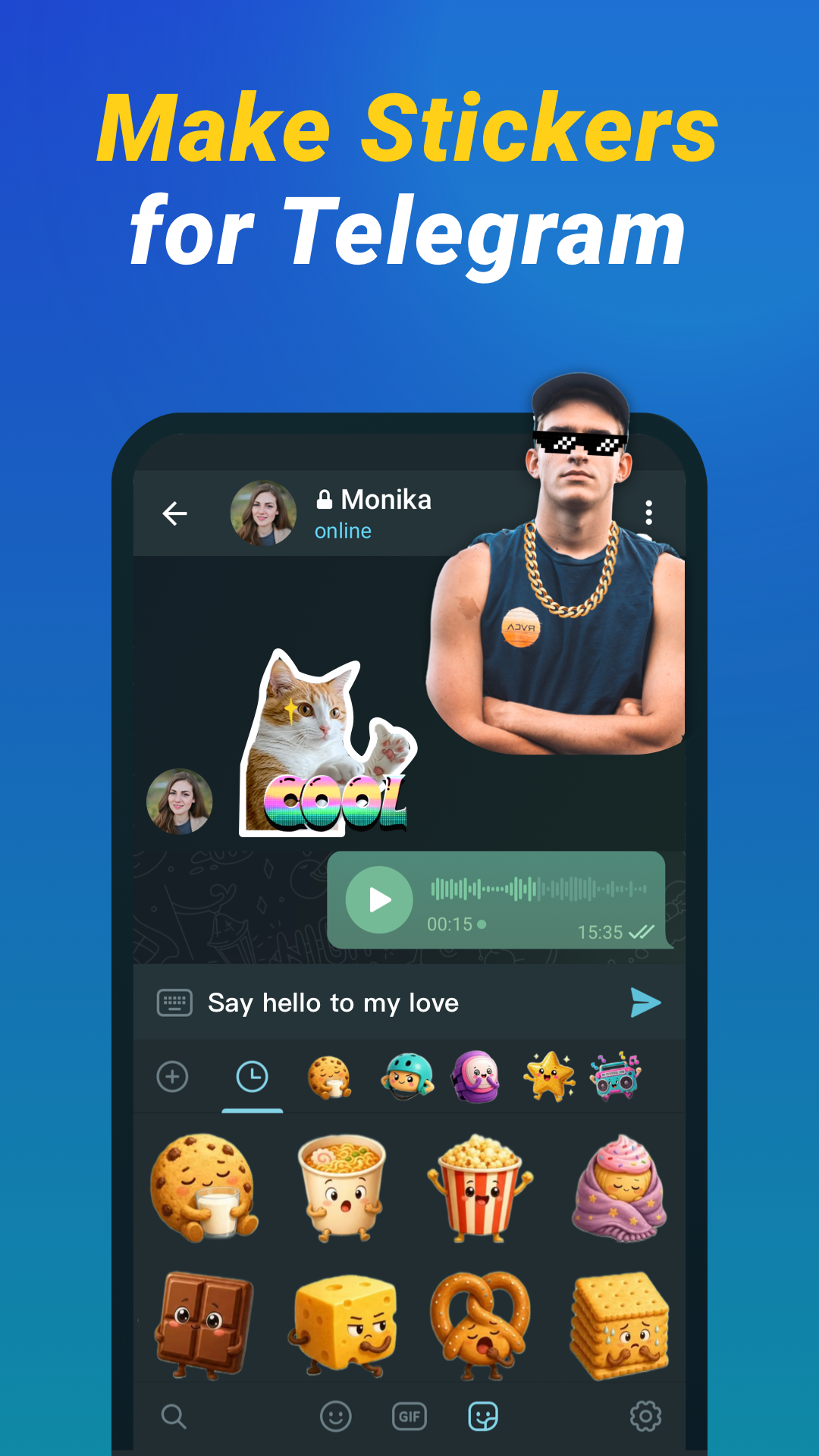 TG Sticker Vibe in-app screenshot