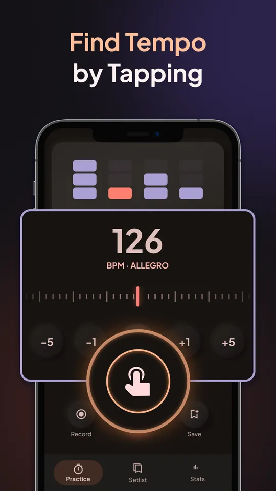 BeatFocus screenshot: Find tempo by tapping