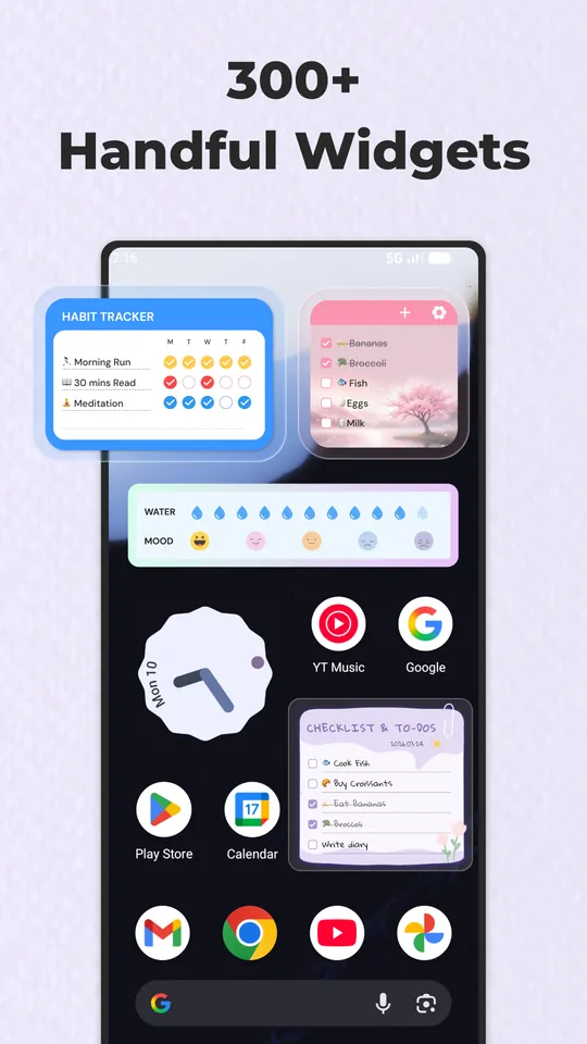 Note.ly screenshot: 300+ home screen widgets