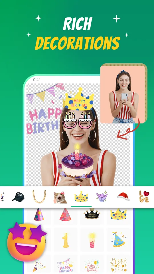 Sticker Vibe screenshot: Rich decorations