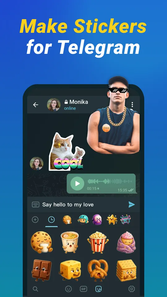 TgStickerVibe screenshot: Make stickers for Telegram